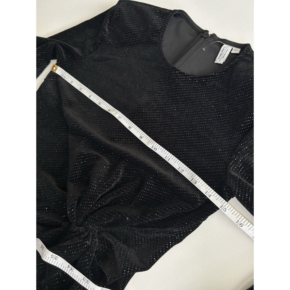 NWOT & Other Stories Cocktail Glitter Sparkle Velour LS Mini Dress Black Size XS - Picture 7 of 16